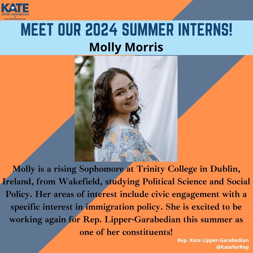 KateforRep's tweet photo. #TeamKLG is glad to welcome back Molly, one of our 7 summer interns! Molly previously worked as intern in Spring 2020. She's an alumnus of #WakefieldMA High & rising sophomore at @tcddublin majoring in Political Science & Social Policy. We're excited to have her back! https://t.co/q725sgfv1R