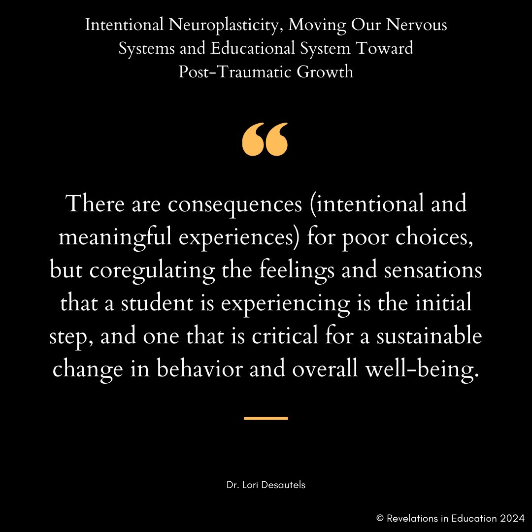 desautels_phd's tweet photo. We are seeking sustainable change.
#nervoussystem #relationships #connection #student #educator #revelationsineducation #coregulate #appliededucationalneuroscience #intentionalplasticity #consequences #intentional https://t.co/reCAhS5a4T