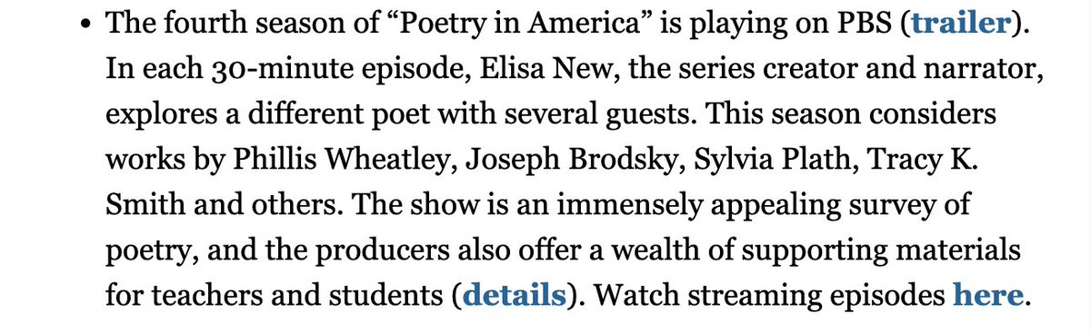 PoetryInAmerica's tweet image. Once again, Poetry in America has been featured in the @BookWorld newsletter by @RonCharles. Sign up for the newsletter, bit.ly/3V7We9l, and, if Ron Charles persuaded you, check out the new season: bit.ly/3V6mPUg