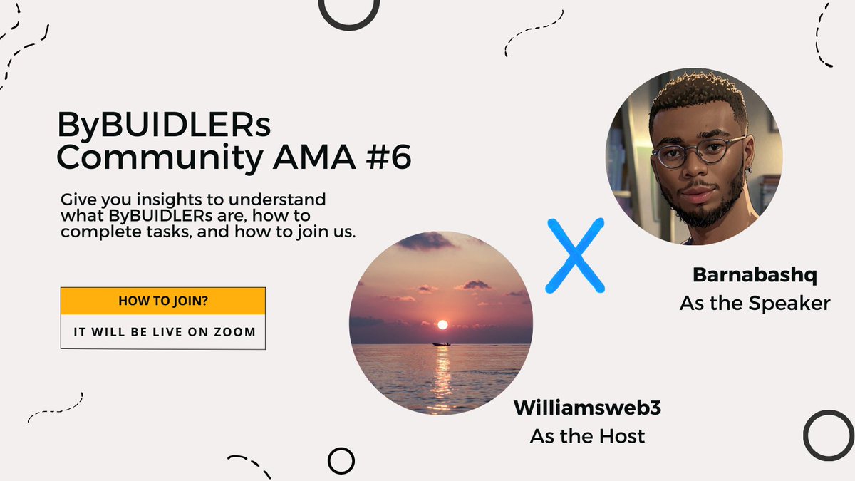 pawgummy's tweet photo. 📢 We are thrilled to announce ByBUIDLERs Community AMA #6 ! 

🎤 Hosted by @williamsweb3  and 🗣 @Barnabashq as the speaker

📅 Mark your calendars! at: Thursday, 13 Jun · 6:00 pm to 6:30 pm UTC Time
📍 Event Location: ZOOM https://t.co/NlSyN69CvH

#TheCryptoArk #ByBUIDLERs https://t.co/ocfGkqxxOX