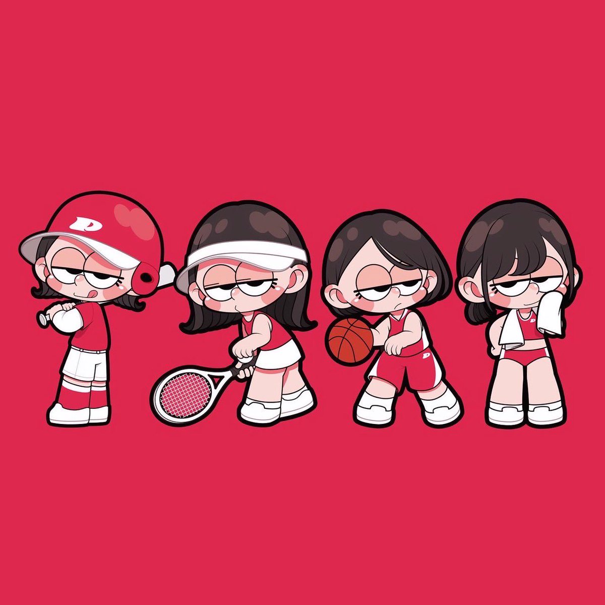 SPORTS(Remake)⚾️🎾🏀🏃‍♀️ #絵 #イラスト #フリーアイコン #1日1