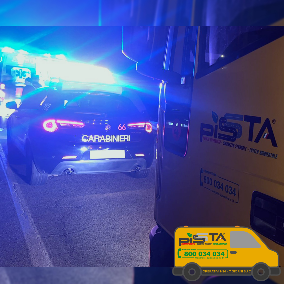 🟡 PISSTA collabora con Forze di Polizia e 118 per ripristinare le strade dopo incidenti, prevenendo pericoli futuri. Il 7% degli incidenti annui è dovuto a un ripristino non corretto. 
PISSTA punta a ridurre a zero questo numero.