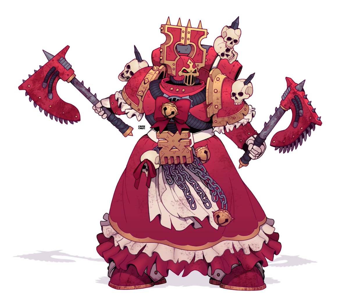 ChumiiCham's tweet image. Skullseeker Maids 🩸✨

Clad in bloodstained dresses, operating with a manic and twisted fervor for tidiness, leaving only strangely organized gore scenes in the battlefield. 
Led by a brutal and merciless leader known as the Blood Matron.