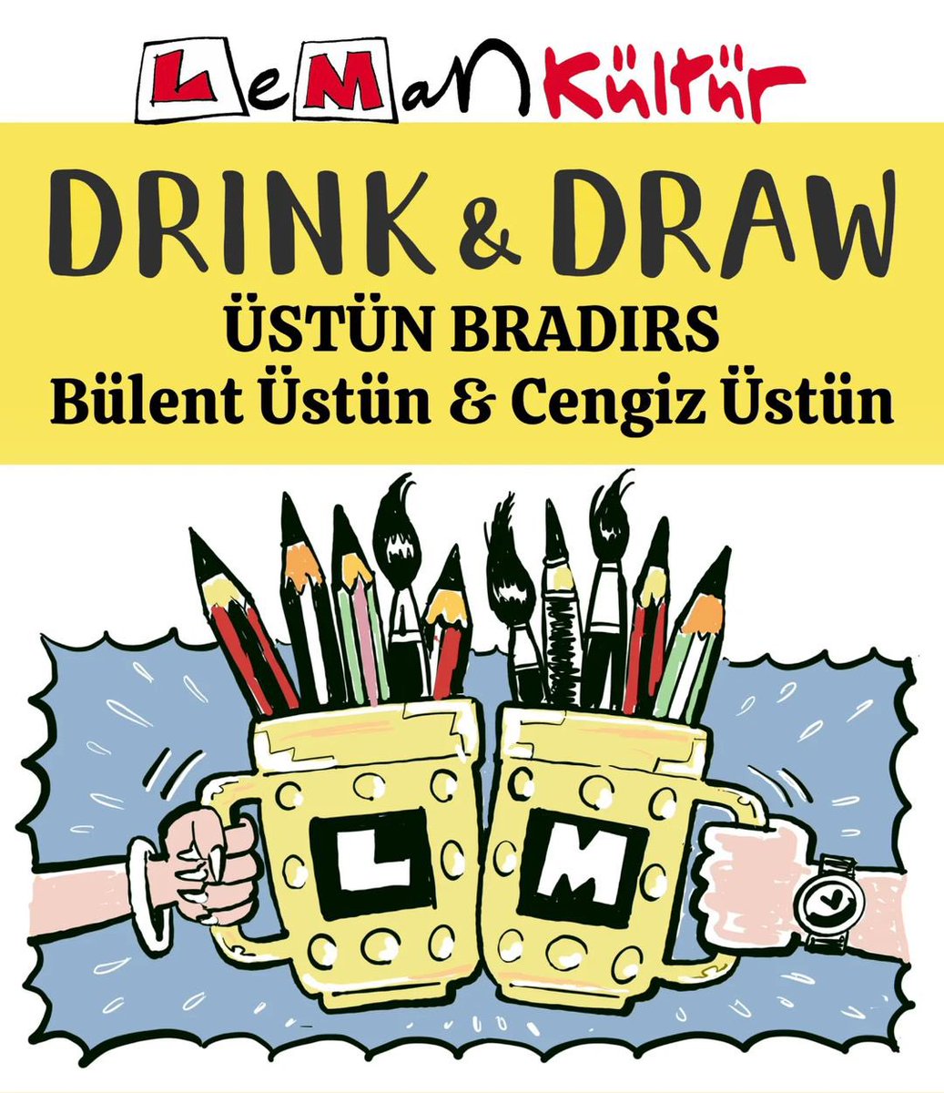 Cuma olabilir mi Cuma? ✍️🎤

Hep beraber içiyoruz ve çiziyoruz. Çizimlerinizi yorumluyor ve çizgi falına bakıyoruz. Neşe paylaşımı akşamına bekleriz. 

14 Haziran Cuma günü, saat 20.30’da Leman Beyoğlu’nda buluşalım. 

passo.com.tr/tr/etkinlik/dr…