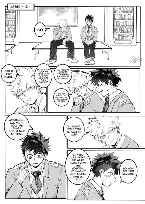 All Might told Izuku to "talk" with Katsuki. Izuku doesn't know what All Might meant by that, but he just trust his mentor and then he finally meet with Katsuki.

(After chapter 424…)
(They have the talk)
(Because I am craving for it. Sue me)

Part 1 