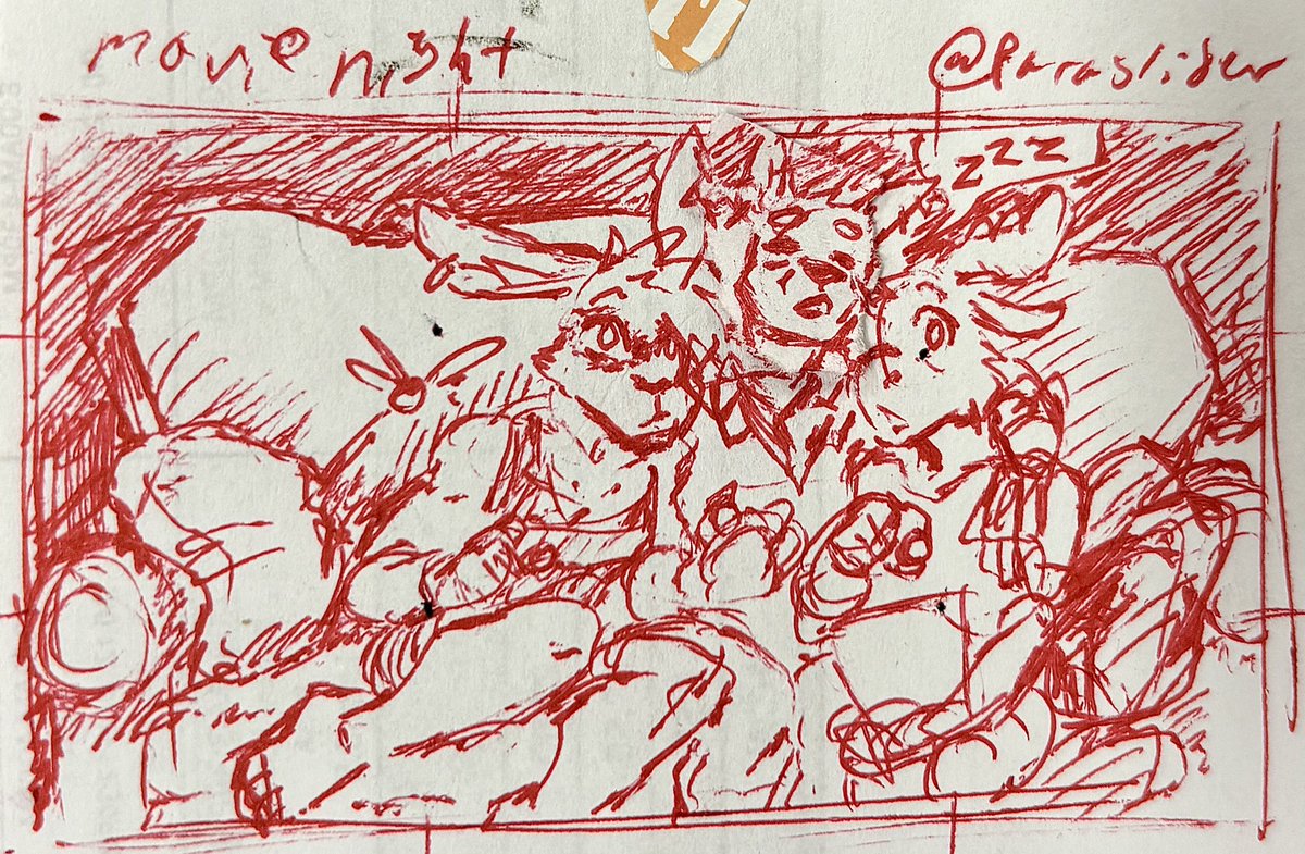 Paraslider's tweet photo. movie date pen sketch
donnie is too bored by horror movies to stay awake, lol
#fvfgame https://t.co/PAFB6q8Jem