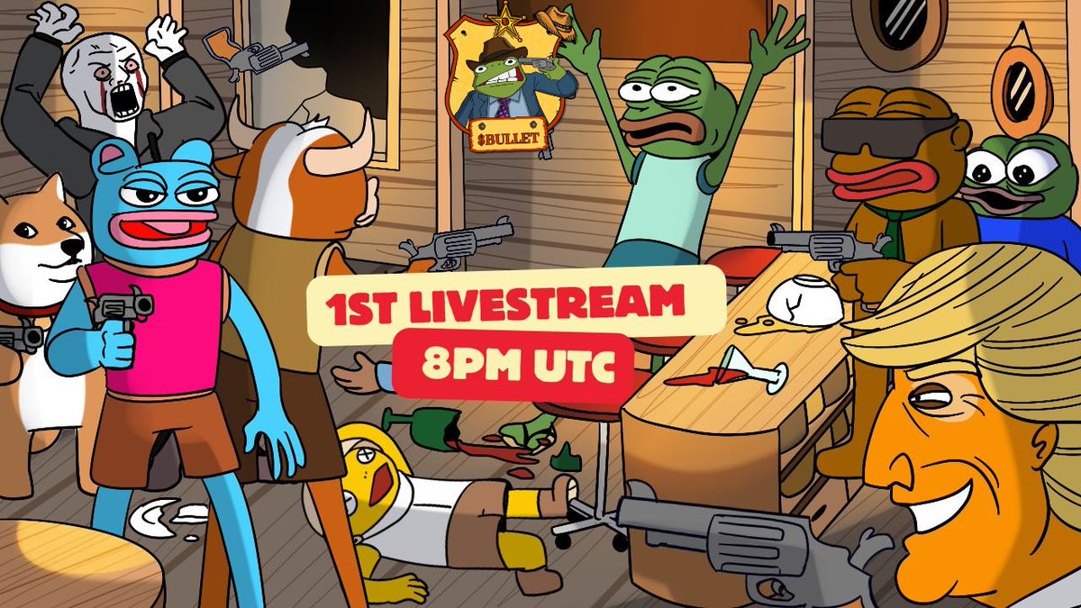 BulletOnSol's tweet photo. In our $BULLET group today at 8 pm UTC will be Livestream with Community 

All degens will be shotted with $BULLET

All Diamond Hands will be rewarded with additional $BULLET token https://t.co/9r6IFxQMes