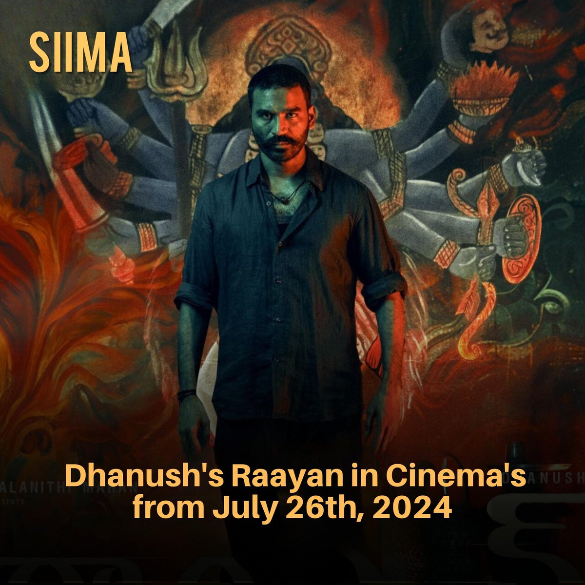 siima's tweet photo. 🎬✨ The wait is over! 🎬✨
Catch the thrilling action of #Raayan in theaters from July 26, 2024. Directed and led by the phenomenal Dhanush, with a stellar cast and music by the legendary AR Rahman. Don’t miss out! 🍿🔥

@dhanushkraja @arrahman

#Dhanush #ARRahman #RaayanMovie #TamilCinema #Kollywood #ComingSoon #MovieRelease #Blockbuster #FilmUpdate #SunPictures #SIIMA
