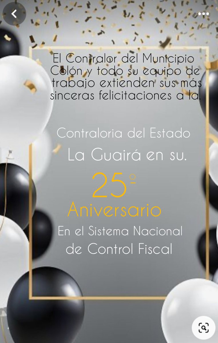 CMEZColon's tweet photo. El Contralor del Municipio Colón, Estado Zulia y todo su equipo de trabajo extienden sus más sinceras felicitaciones a la Contraloría del Estado la Guaira por su 25 Aniversario en el Sistema Nacional de Control Fiscal. Felicidades https://t.co/lZhOqWBz02
