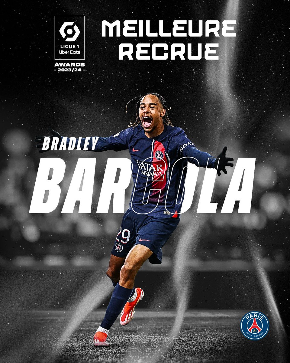 Instant Foot ⚽️ (@lnstantfoot) on Twitter photo 🚨 OFFICIEL ! Bradley Barcola est élu 𝗠𝗘𝗜𝗟𝗟𝗘𝗨𝗥𝗘 𝗥𝗘𝗖𝗥𝗨𝗘 de la saison en Ligue 1 ! ❤️💙
(📸 <a href="/Ligue1UberEats/">Ligue1UberEats</a>) 🚨 OFFICIEL ! Bradley Barcola est élu 𝗠𝗘𝗜𝗟𝗟𝗘𝗨𝗥𝗘 𝗥𝗘𝗖𝗥𝗨𝗘 de la saison en Ligue 1 ! ❤️💙
(📸 <a href="/Ligue1UberEats/">Ligue1UberEats</a>)