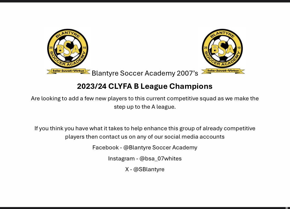 BSA U21’s tweet media