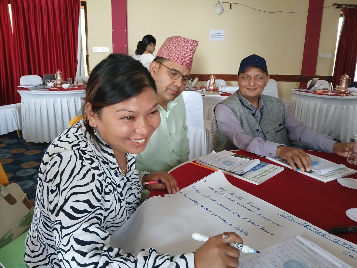 simatamangnepal's tweet photo. @UNDPNepal stocktaking the #NationallyDeterminedContribution's  GESI target.  Consultation ongoing with GESI &amp; #ClimateChange focals from concerned departments &amp; ministries to analyse gaps &amp; build a Capacity Building Strategy. 

#KeepingThePromise #ClimatePromise #ClimateAction https://t.co/XrrUTUunBi