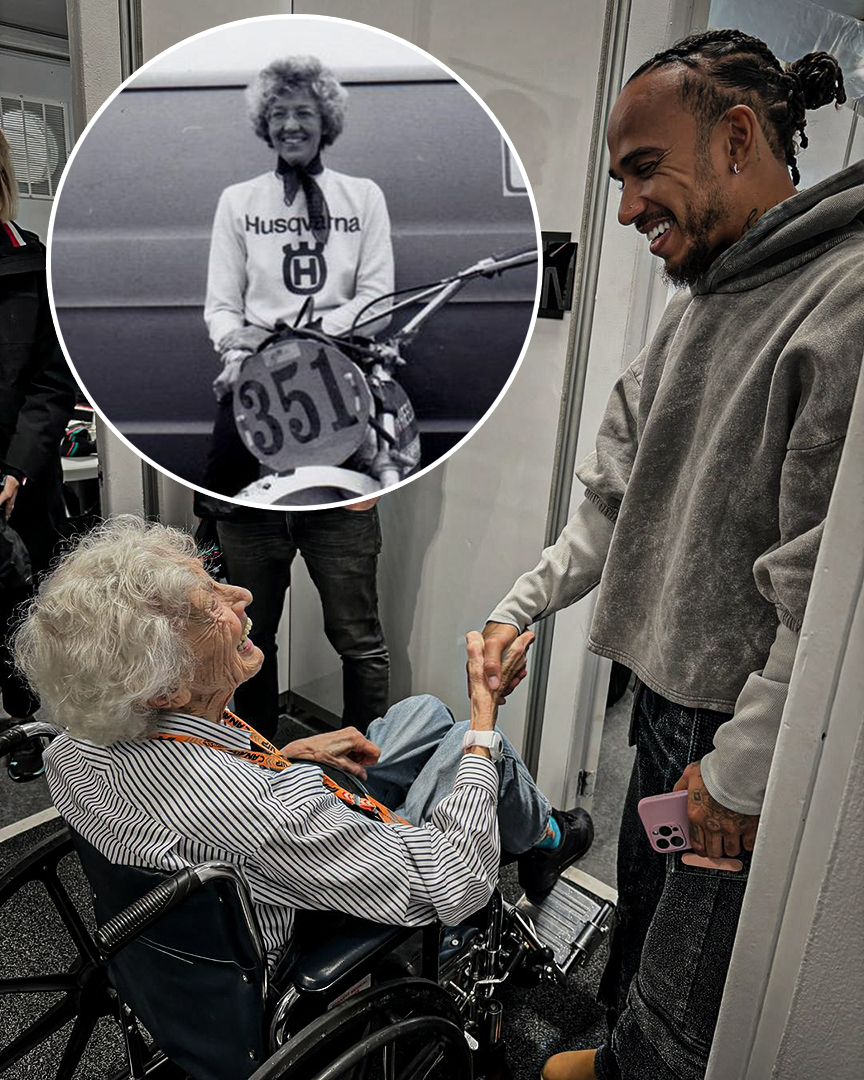 Female racing pioneer Mary McGee got to meet her favourite F1 driver Lewis Hamilton at the Canadian Grand Prix ❤️

The 87-year-old started out racing sports cars before switching to motorbikes and desert racing at the suggestion of her friend Steve McQueen.

She’s the first woman