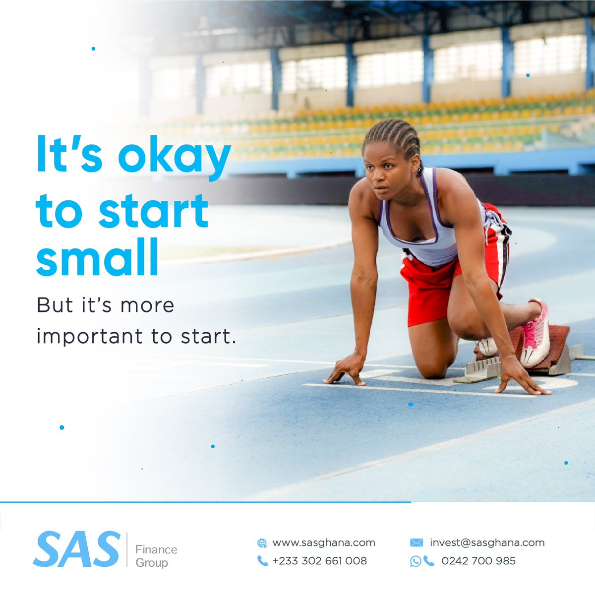 SASInvestments's tweet photo. Every great journey begins with a single step. At SAS Finance Group, we offer competitive rates and free financial advice to help you on your path to prosperity. Ready to take the first step? Contact us today! #FinancialFreedom #StartSmall #InvestWithSAS https://t.co/hUT51kMmqB