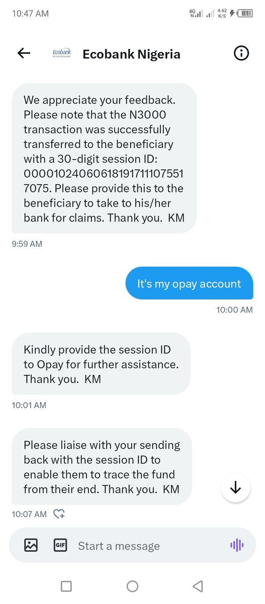 DeejayFlem's tweet photo. @ecobank_nigeria @OPay_NG @OPayNigeria @OPaySupport @NIBSS_NG @cenbank 
Where is my 3,000
I ask @OPay_NG I was directed to @ecobank_nigeria also ask @ecobank_nigeria was directed back to @OPay_NG https://t.co/ax6jmUC80b