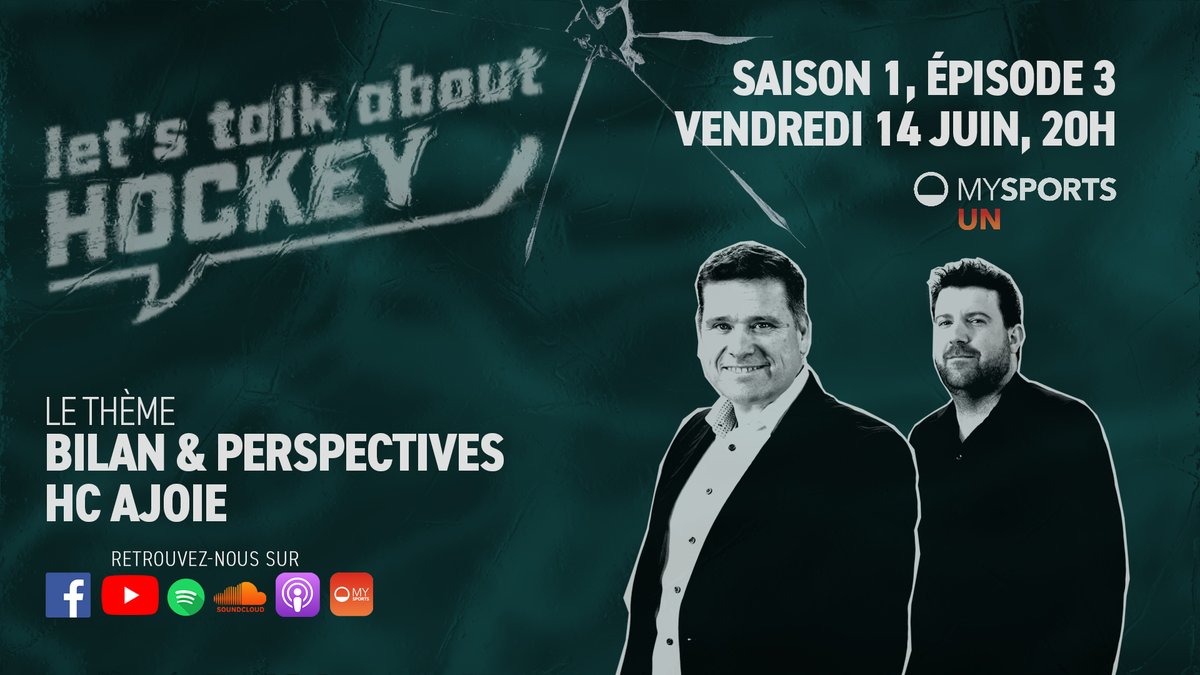 🏒 Troisième épisode de notre nouveau rendez-vous estival "Let's talk about hockey " ce soir. Rendez-vous à 20h sur MySports UN pour parler "bilan et perspectives" du <a href="/HC_Ajoie_off/">Hockey-Club Ajoie</a> avec le COO Kimmo Bellmann.

#MySports | #HomeofHockey | #Jesuisfan