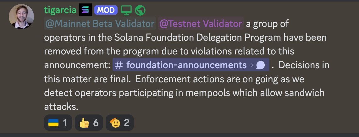 On Solana, validators do as told or get kicked out. 

Decentralization in name, dictatorship in practice.