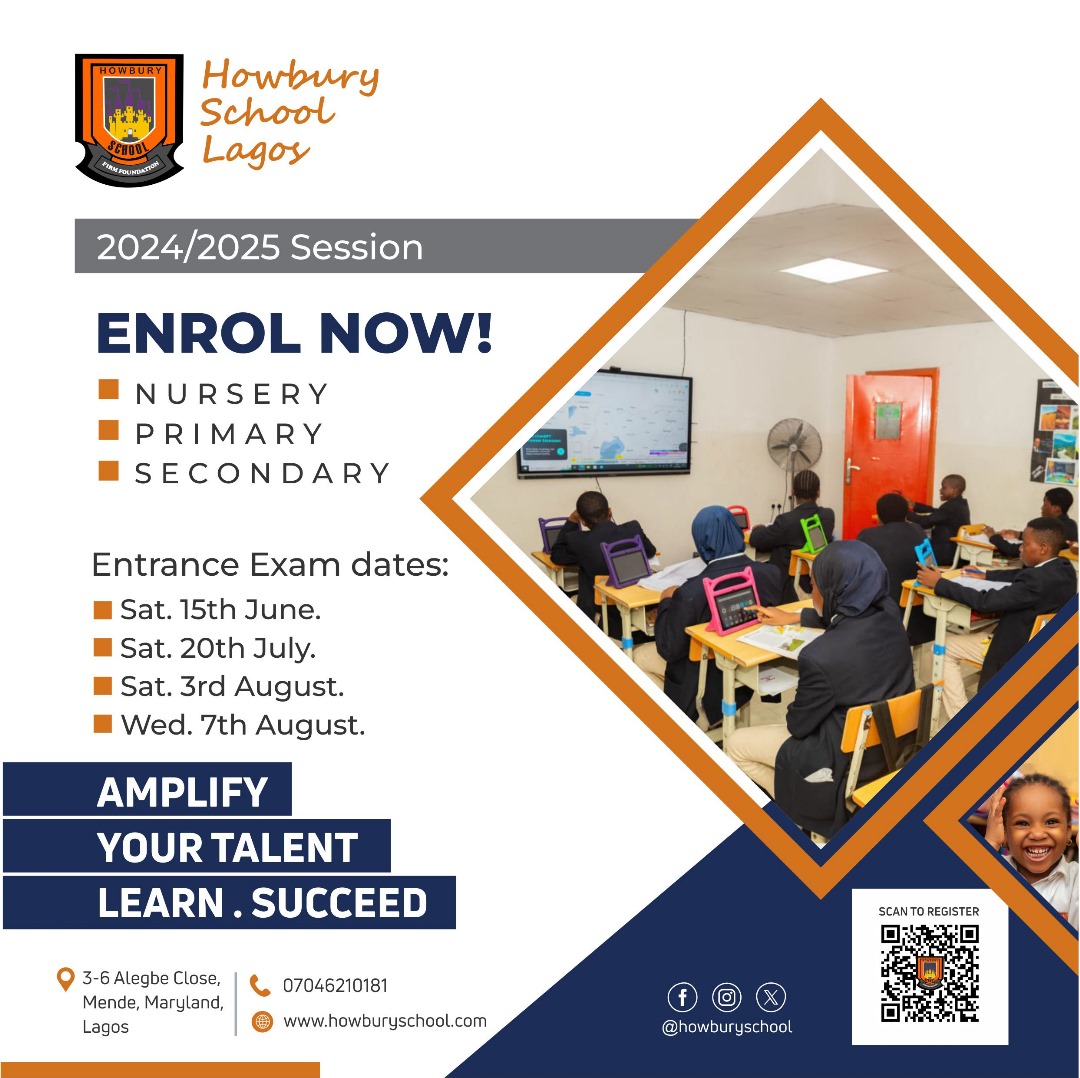 Invest in your child's future today and unlock their full potential!
#Howburyschool
#BritishCurriculum #WorldClassEducation
#Lagos
#Trending
#TRENDINGNEWSTODAY