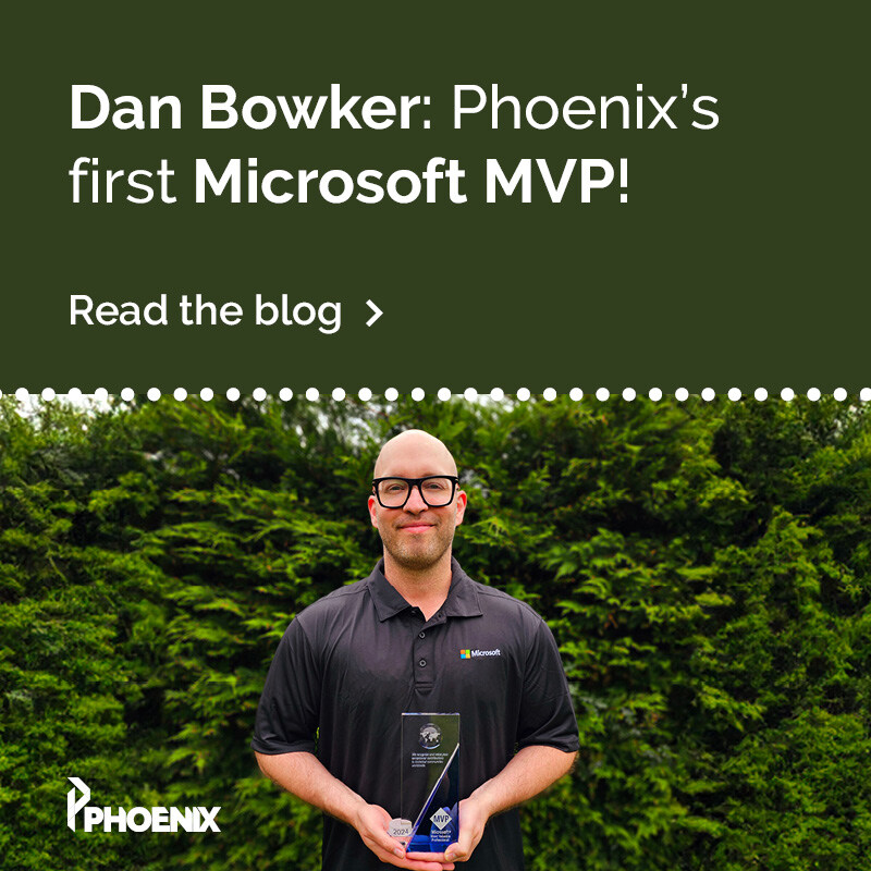 PhoenixYork's tweet photo. #TeamPhoenix are extremely proud of Dan, our Principal Consultant for Infrastructure and EUC, for becoming a Most Valuable Professional! 👏
Read the blog to find out what this achievement means 👉 https://t.co/KSDScQ0LUU
#MVP #MostValuableProfessional @Microsoft https://t.co/NuHFp9XYCY