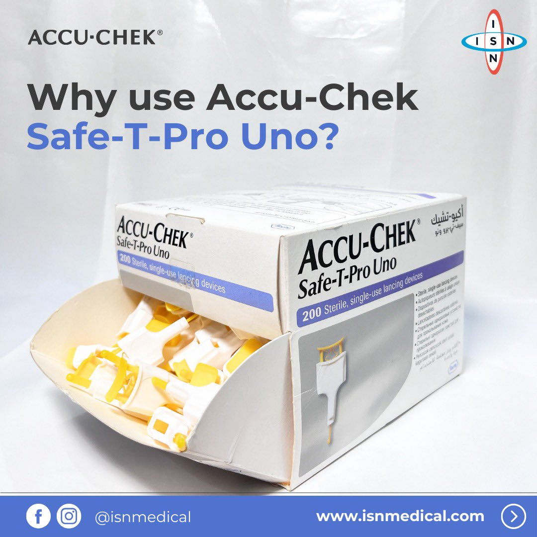 ISN_Medical's tweet photo. Experience virtually pain-free blood glucose testing with Accu-Chek Safe-T-Pro Uno! This versatile lancing device is easy to use, hygienic, and safe for adults, children, and even neonates. 

1/2 https://t.co/P82DSuChnK