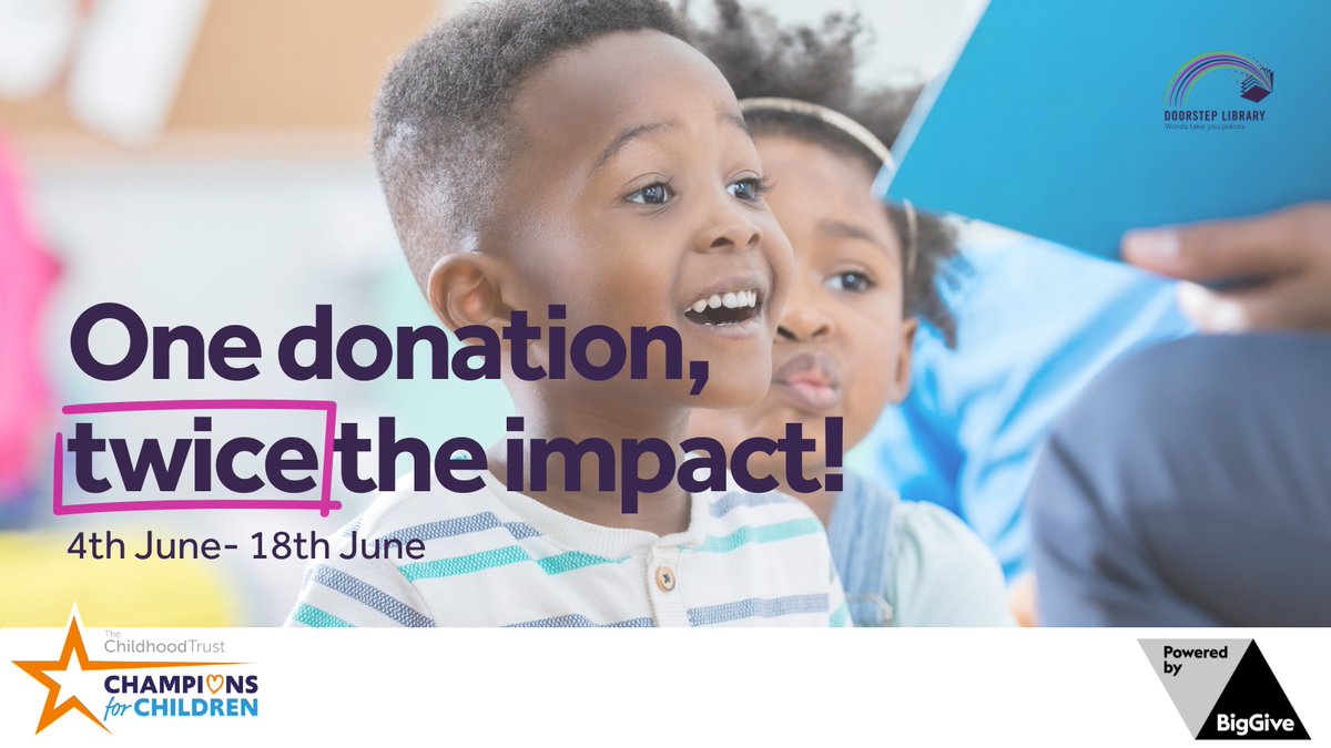 BritannicaBooks's tweet photo. .@DoorstepLib breaks cycles of poverty through reading for pleasure. 

From now until 18th June, any donation made to them will be doubled through their #BigGive campaign: https://t.co/0S44hG72MU

Let's make a difference together! 📚✨

#ChampionsForChildren https://t.co/w34TVsk7CL