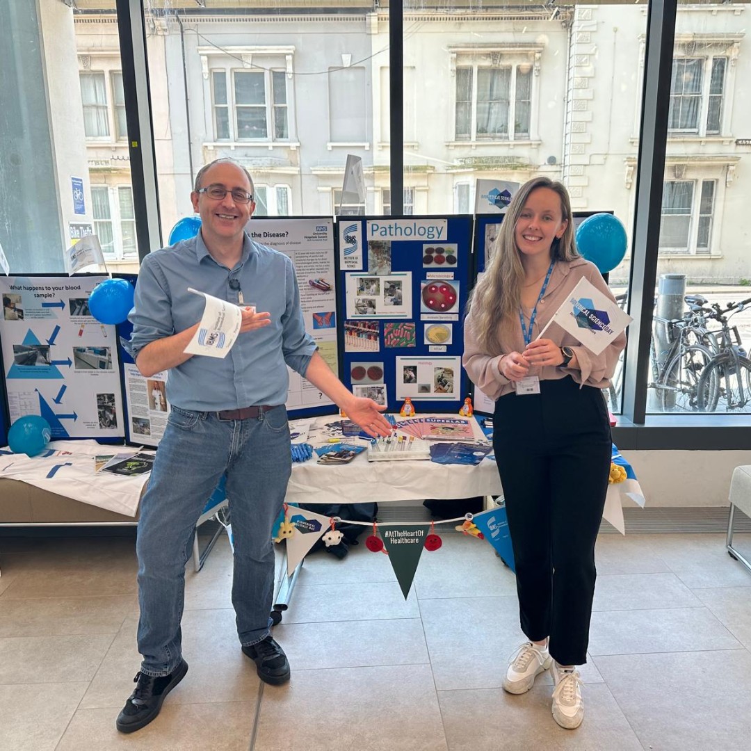 UHSussex's tweet photo. Biomedical scientists are integral to patient care. They play a vital role in providing diagnosis and monitoring for diseases and infections. 

To celebrate #BiomedicalScienceDay our lab colleagues were out in full force educating others on what they get up to in our busy labs! https://t.co/0Yk9v1PXbW
