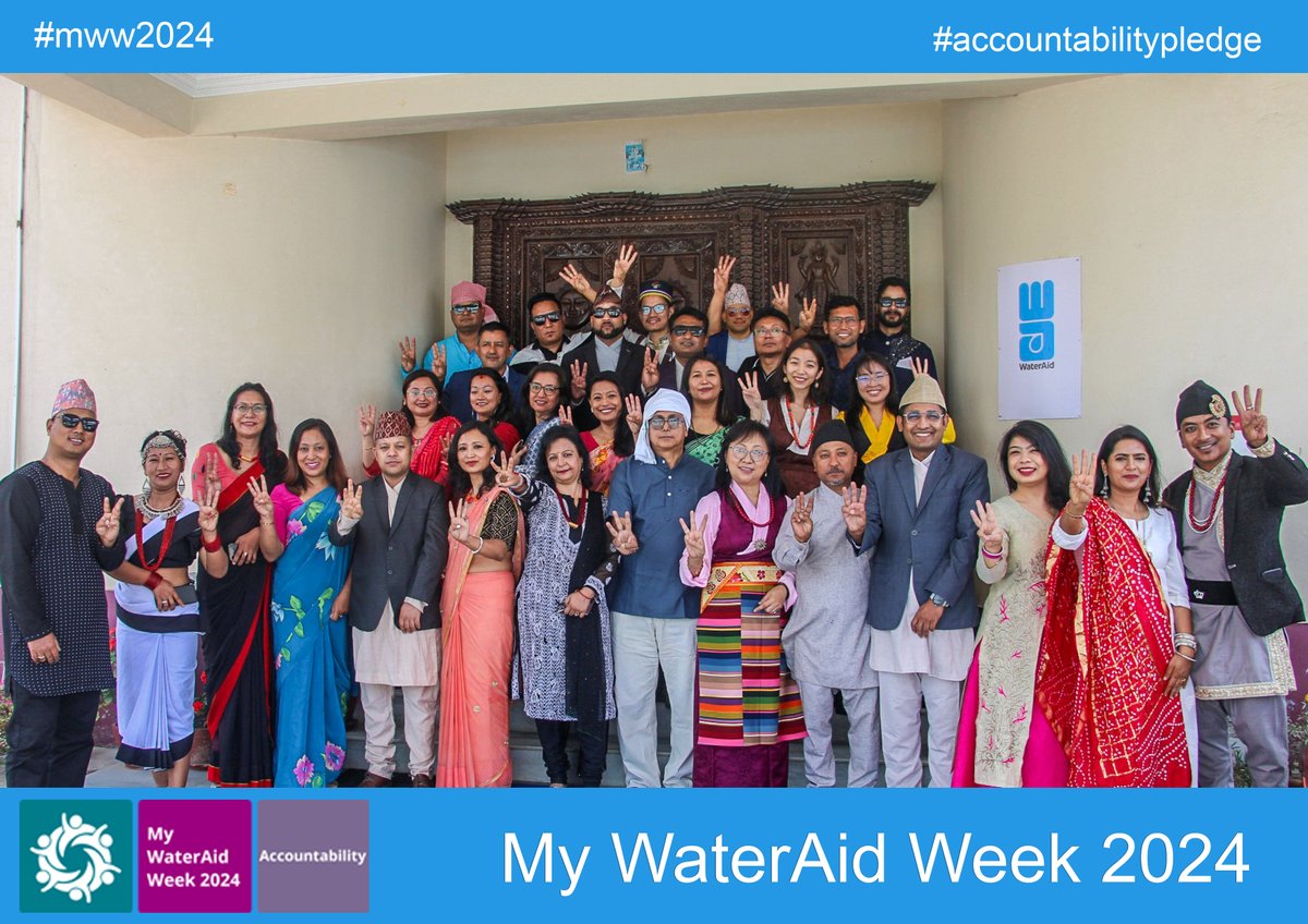 WaterAidNepal's tweet photo. A diverse and inclusive workplace is our dream workplace at WaterAid Nepal. Celebrating My WaterAid Week 2024 #mww2024 #accountabilitypledge pledging for Accountability 💧 https://t.co/Fy6FzvwdtM