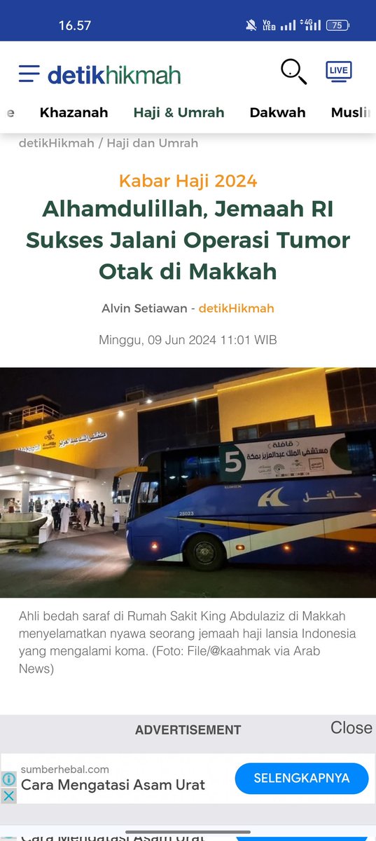 Bahkan bukti kepedulian pemerintah Arab Saudi antara lain ketika Seorang jemaah haji  harus menjalani operasi otak oleh tim bedah saraf di Rumah Sakit (RS) King Abdul Aziz, Makkah. Lgsg diambil tindakan agar bs diselamatkan

Haji Indonesia
#Haji2024
detik.com/hikmah/haji-da….