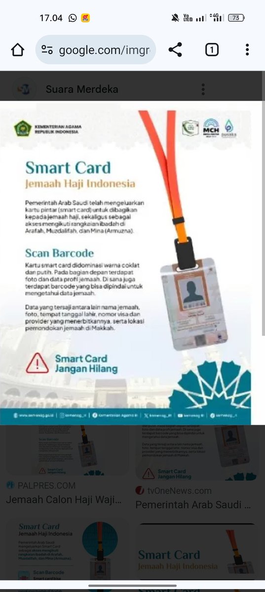 Bukan cuma itu saja bahkan pemerintah Arab Saudi jg memprioritaskan jamaah Haji Indonesia dibading jamaah haji dr negara lain dalam hal mendapatkan fasilitas Smart card
Hal ini menjadi bukti para Jamaah dr Indonesia menjadi perhatian khusus bagi Arab Saudi

#HajiIndonesia
