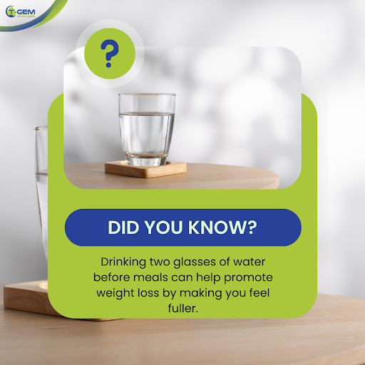 Tgemhc's tweet photo. Did you know two glasses of water before each meal can lead to weight loss by making you feel fuller, faster. So double up on water and slim down on those calories! #water #waterintake #drinkwater #importanceofwater #health #healthcare #healthyliving #healthymeals #tgemhealthcare https://t.co/xSA0zIOaJf