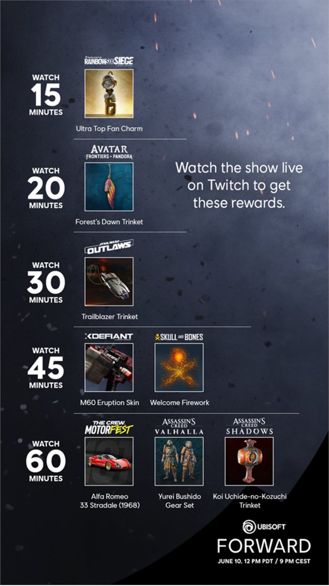 We are checking out the Ubisoft Forward Showcase, join the watch party at my stream, Drops enabled! Link to stream twitch.tv/7rayd #UBISOFTPARTNER #ad