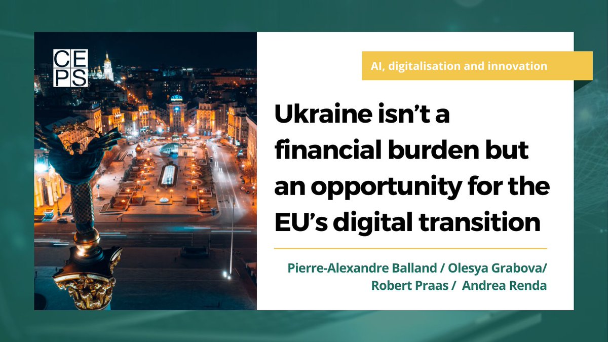 CEPS_thinktank's tweet photo. 💻 With its significant production of AI-related scientific publications, #Ukraine ranks into the top 20 countries in this area. 

💡 Rather than looking only at the billions needed for its recovery, analysts and governments should start looking at the economic potential of integrating Ukraine into the EU’s industrial and economic fabric. And they should be doing this sooner rather than later, argue @pa_balland, @profAndreaRenda, Olesya Grabova and Robert Praas. 

Read the full commentary head of the Ukraine Recovery Conference in Berlin 👉 https://t.co/4G1u6npWHR