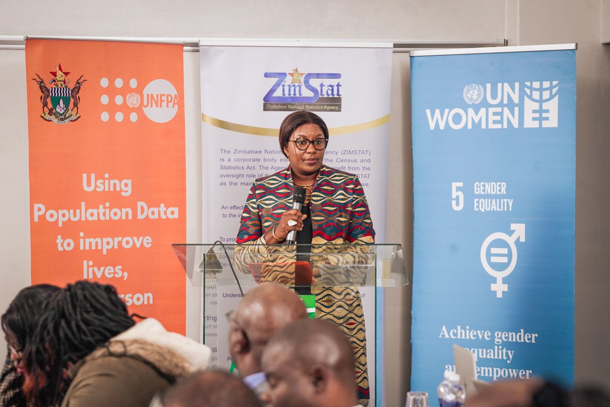 Invest in gender data, invest in equality! The @UNWomenZW Rep Fatou Aminata Lo (<a href="/fatoulo11/">Fatou Aminata Lo</a>) at the 7th #DataUserProducerSymposium calls on all stakeholders to prioritise the collection &amp; use of gender data to build a more equitable #Zimbabwe. 

#Data4DevZim #GenderStatistics #SDG