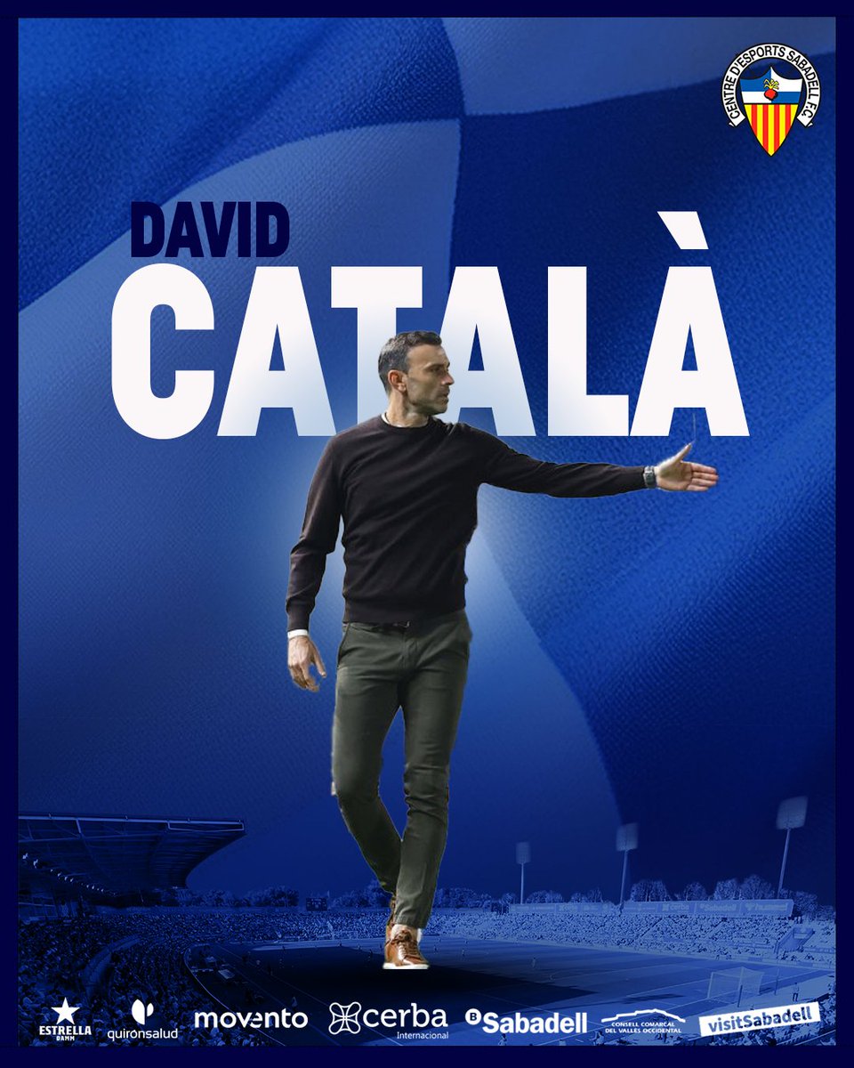 CE Sabadell 🧅 (@cesabadell) on Twitter photo ✍🏻 𝗢𝗙𝗜𝗖𝗜𝗔𝗟 | David Català, nou entrenador del <a href="/CESabadell/">CE Sabadell 🧅</a>
🔗 bit.ly/BenvingutDavid
🫶🏻 Benvingut, David!
#CESabadell ✍🏻 𝗢𝗙𝗜𝗖𝗜𝗔𝗟 | David Català, nou entrenador del <a href="/CESabadell/">CE Sabadell 🧅</a>
🔗 bit.ly/BenvingutDavid
🫶🏻 Benvingut, David!
#CESabadell