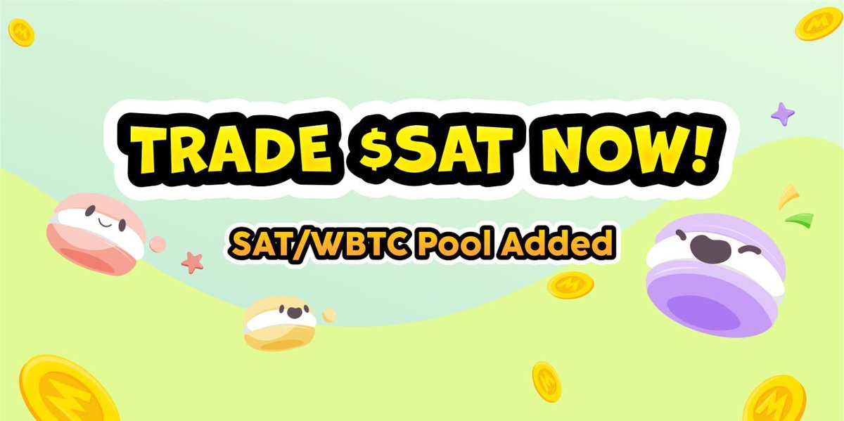 macarondex's tweet photo. $SAT Trading LIVE Now @Satoshi_BTCFi

🏎️ Trade & add liquidity to $SAT/WBTC, Earn high APR & DeFi Points     

🏎️ WIN 5 Macaron NFTs, spread the news by RT & Tag 3 frnds  

🏎️ Leave your EVM wallet here, winners to announce on 15th.