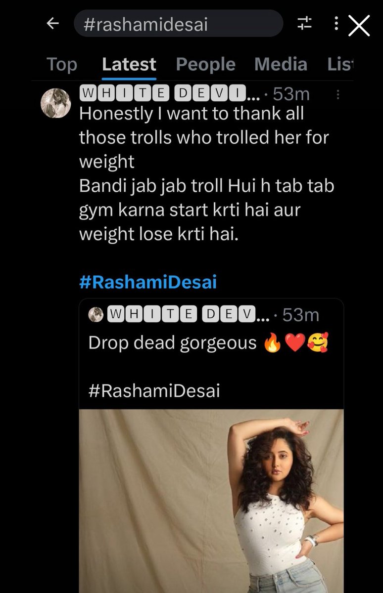 RAFIDraGe12's tweet photo. A highly edited pic from a april photoshoot even before Arti wedding from a wide angle.

#rashamidesai fans :Look she lost weight after clicking two selfies in gym https://t.co/Ya0xuOsvJT