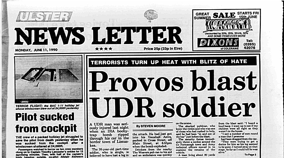 Hannyhas's tweet photo. #Remembered 10/6/1990, IRA terrorists attempted to murder &amp; seriously injured off duty UDR soldier, Downey, 26, in Lisnaskea, Fermanagh, N Ireland. Booby trap bomb on his car exploded as he got into it causing loss of a lower limb &amp; permanent injuries https://t.co/mMlCwCH1Mx #OTD https://t.co/NQrAHhuGXe