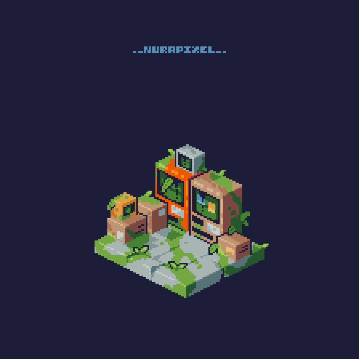 Double Abandoned Vending Machine Pixel Art