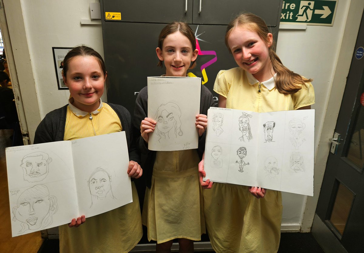 Year6TSP's tweet image. We&apos;ve been drawing caricatures in #TSPArt this morning. How impressive are these?! ✍️