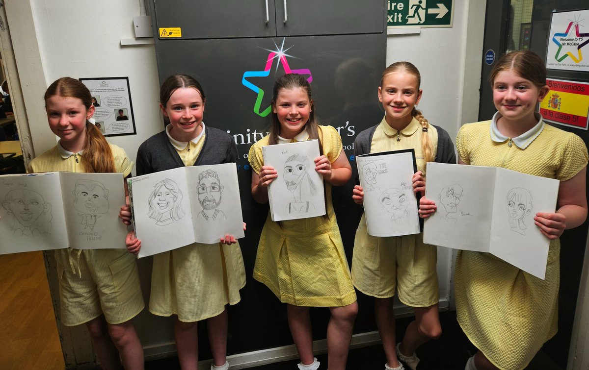 Year6TSP's tweet image. We&apos;ve been drawing caricatures in #TSPArt this morning. How impressive are these?! ✍️