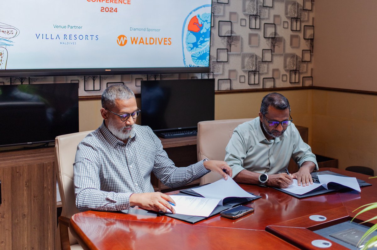 Today, ADK Hospital proudly signed a Memorandum of Understanding (MOU) with Villa Nautica Maldives as the venue partner and Waldives as the main (Diamond) sponsor.

#BrainSpine24 #ADKHospital