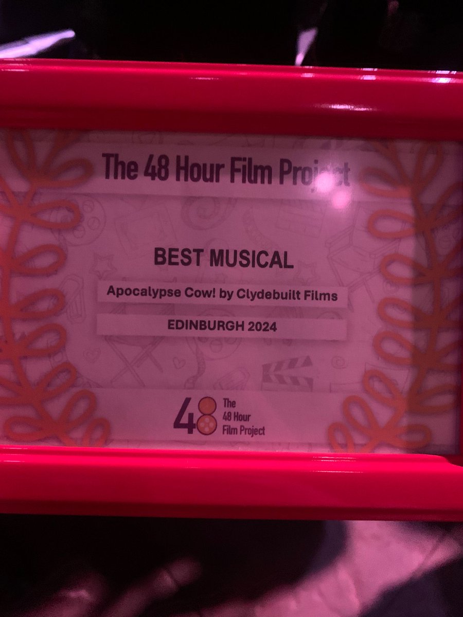 Apocalypse Cow

Winner of best Musical at the 48 Hour Film Awards Edinburgh! 

So proud of this team! 

See the award winning film here 

youtu.be/9ceF4B2kCto?si…

🐄 🏆 ❤️