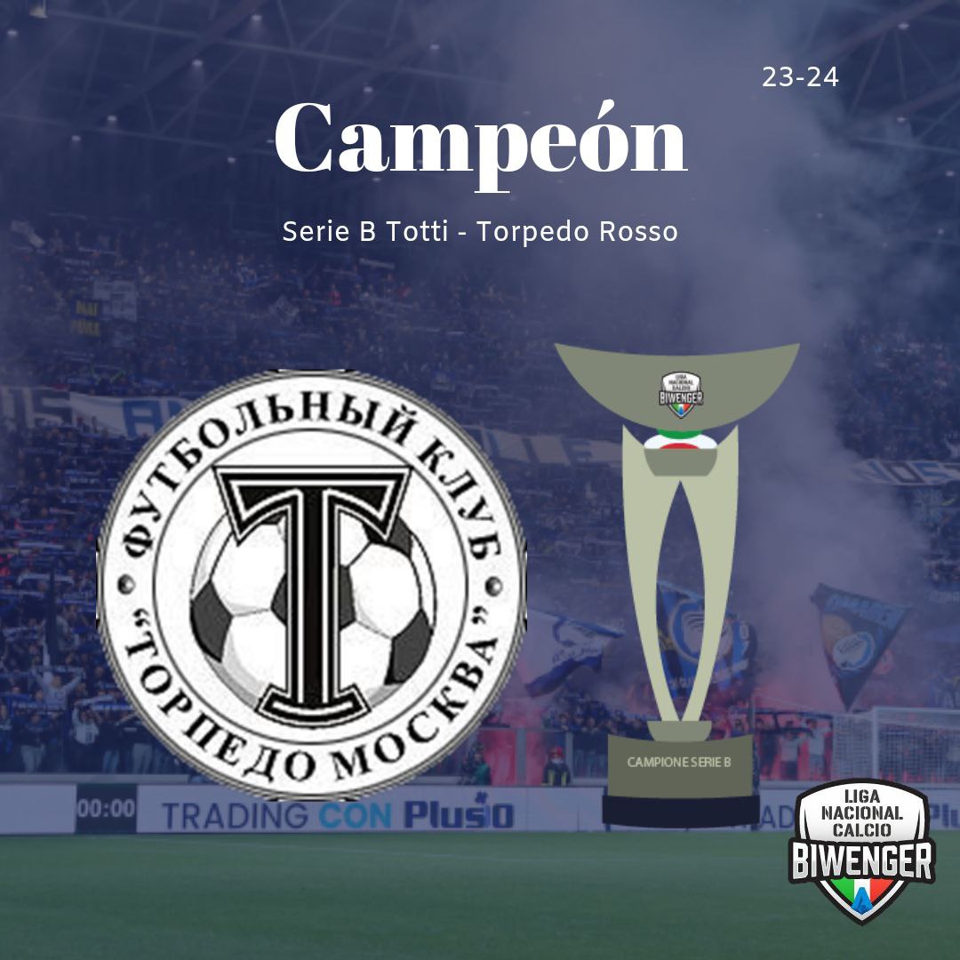 🚨LNB Serie 🅱 Calcio 🇮🇹

Destacamos los 6⃣ equipos que ascienden 🍷 a Légende🍕

🥇 SaraGoza, Torpedo Rosso y Trabesaña 

🥈 <a href="/DavidTorbellino/">David Torbellino</a> , <a href="/pedrojimfc/">PEDROJIM F.C.</a> y Aston Birras 

Imágenes creadas por <a href="/Mapachefloyd/">Floyd Arias</a> 😉

#biwenger #LNB #PicaoPlomo