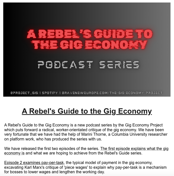 project_gig's tweet photo. Missed the Gig Economy Project weekly newsletter yday? You can catch-up here: https://t.co/mjxx7TYJXr

To get it in your inbox each week, click here: https://t.co/GF8A2WbnJQ

#GigEconomy #GigWork #PlatformWork #PlatformEconomy #Uber #OnDemandWork #AppWork #Capitalism #Work https://t.co/DmNwDwQWC8