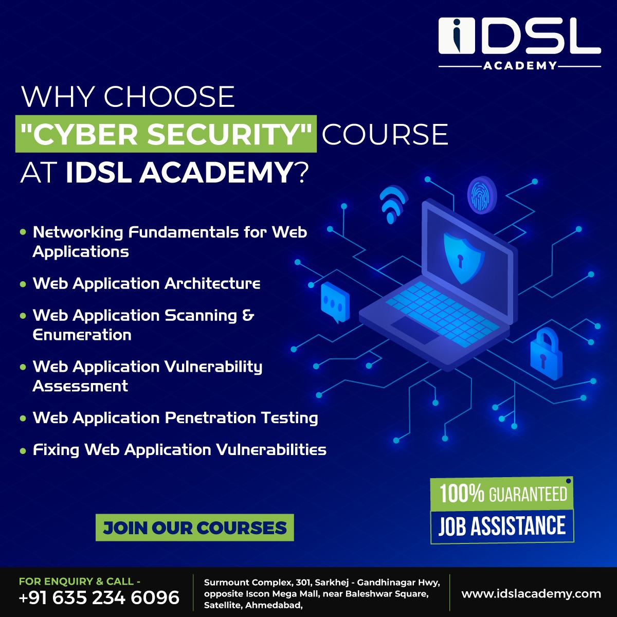 idslacademy's tweet photo. Master web security with IDSL Academy's Cyber Security course, covering everything from networking fundamentals to penetration testing. Become a web security expert today!

For Enquiry and any query
📞 +91 63523-46096

#IDSLAcademy #InDemandSkillsLearning #cybersecurity #courses https://t.co/8UM02yDiR2