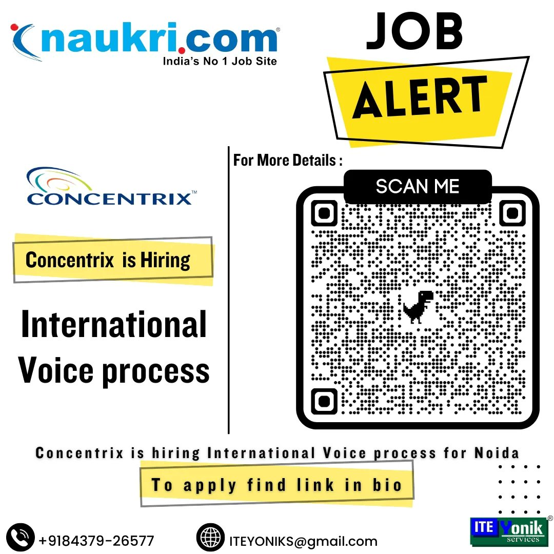 ITEYONIKService's tweet image. @concentrix_memes is hiring #internationalvoiceprocess
Resource credit @naukridotcom
Job Alerts by @iteyoniks_training_internships

shorturl.at/XSQSz

#Iteyoniks #jobale
#JobSearch  #Jobs #JobSeekers #Recruitment #JobFair #jobs #job #hiring #jobvacancy #jobposting #applynow