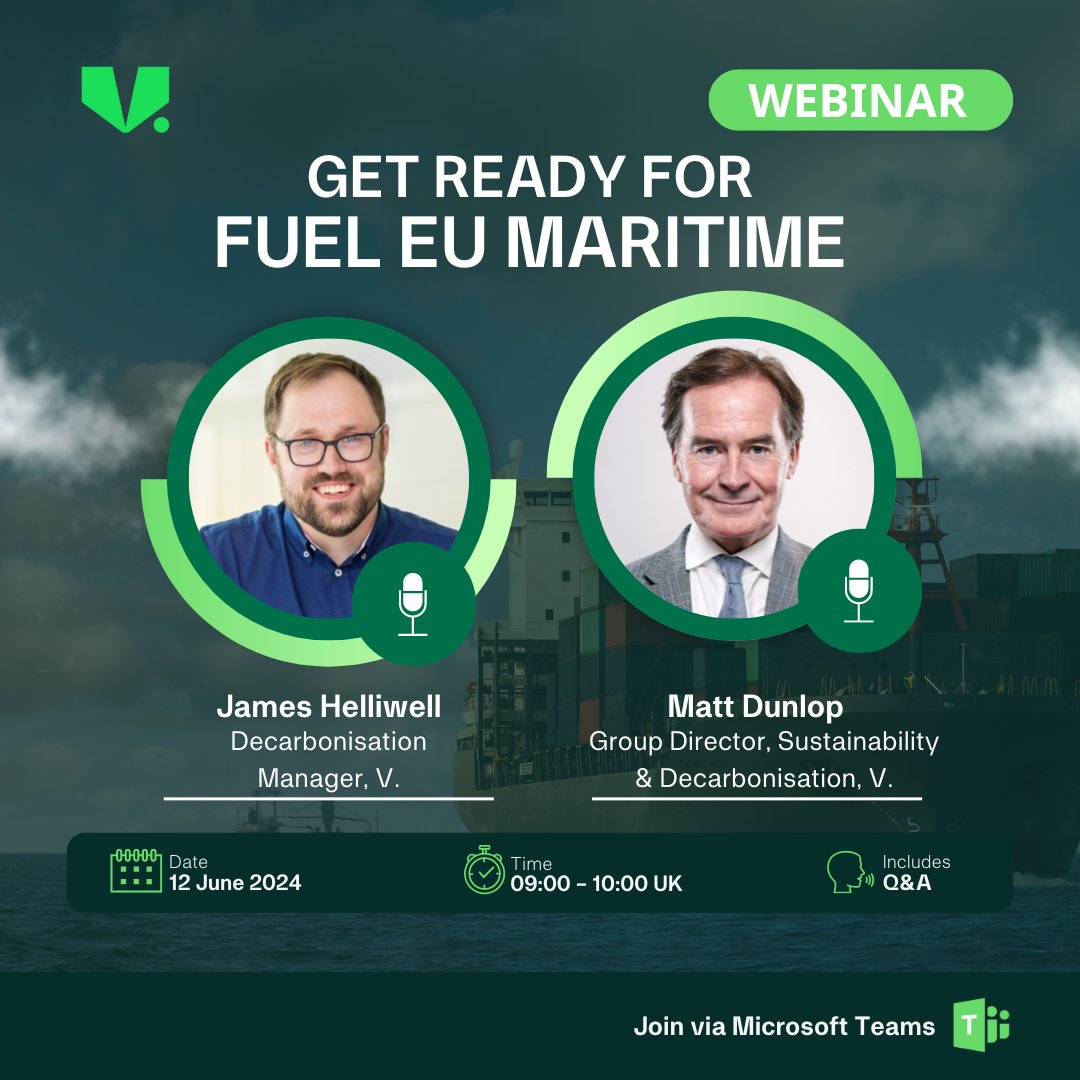 vgroupmaritime's tweet photo. 𝗙𝘂𝗲𝗹𝗘𝗨 𝗠𝗮𝗿𝗶𝘁𝗶𝗺𝗲 𝗶𝘀 𝗰𝗼𝗺𝗶𝗻𝗴. 𝗚𝗲𝘁 𝗿𝗲𝗮𝗱𝘆 𝘄𝗶𝘁𝗵 𝗩. 🛳
Join us on Wednesday 19 June for our FuelEU Maritime webinar.
Register here ➡ https://t.co/RipCPpE2Lb
#FuelEUMaritime #FuelEU #Maritime #ShipManagement #CommittedPartner #Webinar https://t.co/Kn981CLGXf