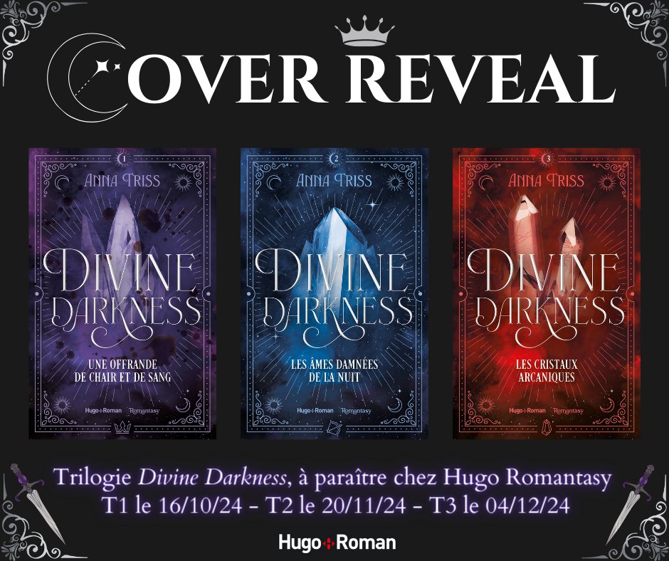 Cover reveal Divine Darkness, ma trilogie romantasy enemies to lovers à paraître chez <a href="/HugoNewRomance/">Hugo New Romance</a> en fin d'année 🔥