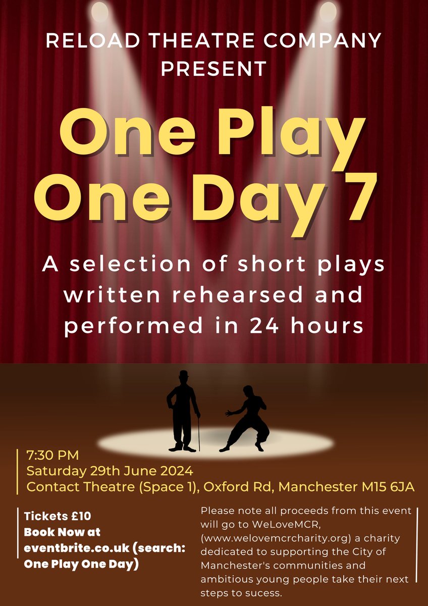 iamamyalderson's tweet photo. Very excited to announce that I’m going to be performing in @reloadtheatre One Play One Day Finale on 29th June at @ContactMcr & would love to see you there supporting us! 🎭
Buy your tickets here 👉🏼 https://t.co/arP8ezcA6A
All proceeds go to @MCR_Charity ❤️
#manchesteractor https://t.co/nMltwvQmG7