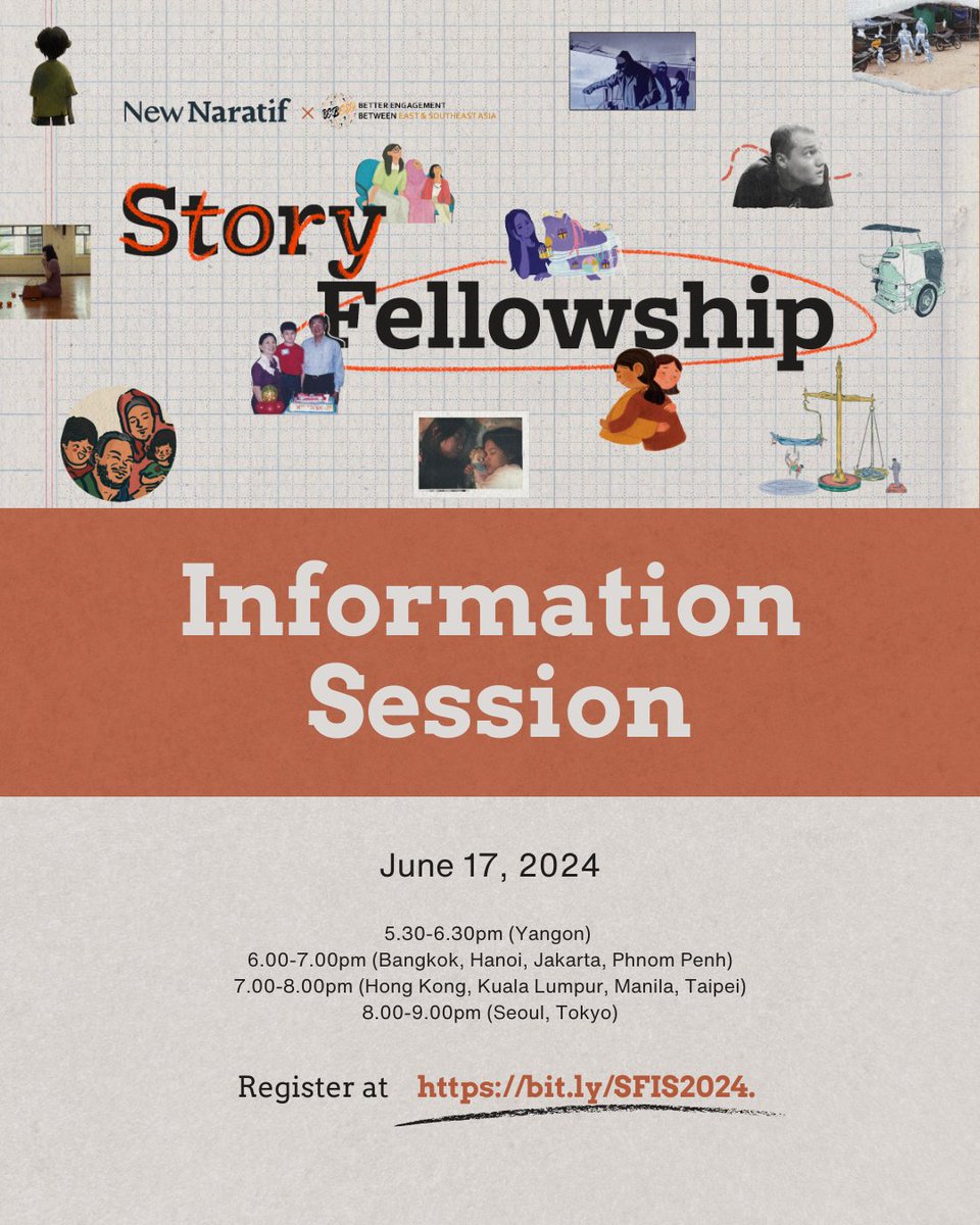 Calling all interested applicants! 📣

Come and join us on Story Fellowship Information Session! Listen to the experience of our fellows and get your questions on the program answered here.

👉 Register: bit.ly/SFIS2024.
👉 Apply  bebesea.org/2024/06/bebese….